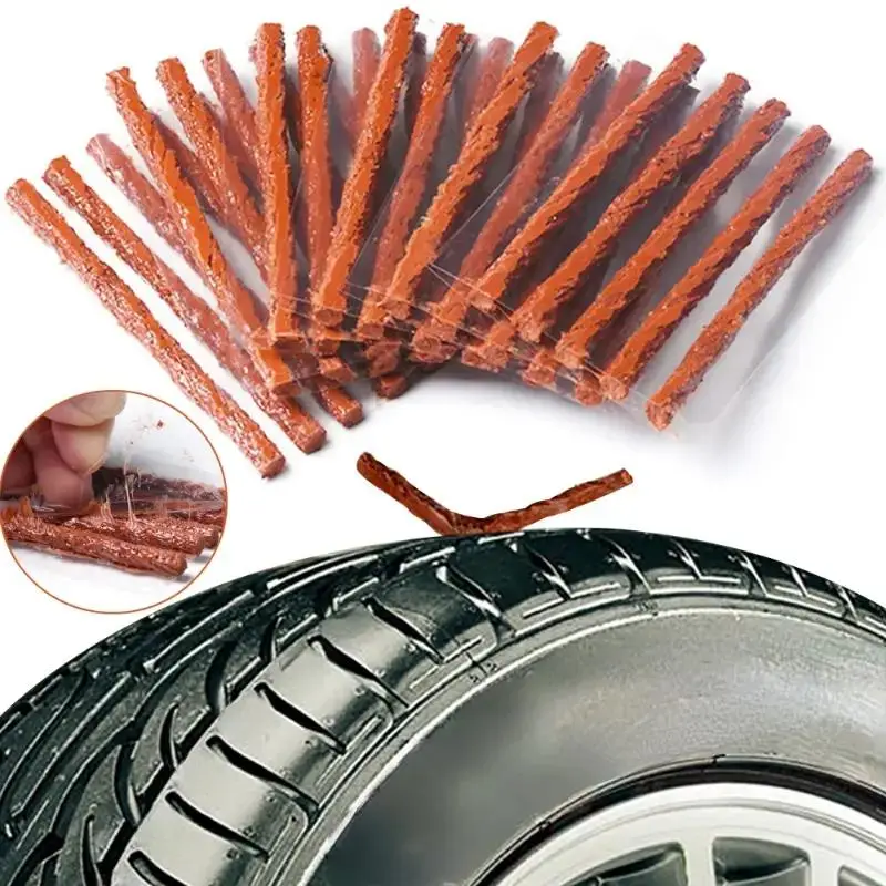 Car Tire Plugs, Quick Car Tire Repair Strings Rubber Strip, Patch Plugs for Tire Repair, Tubeless Tires Seal Filling Puncture Tools, Fit for Car, ATV,