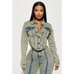 Vittoria Tinted Denim Trucker Jacket - Light Wash