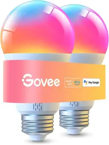 LED Smart Light Bulbs, 1000LM Color Changing Light Bulb, Wi-Fi & Bluetooth, Work with Alexa and Google Assistant, Dimmable RGBWW A19 75W Equivalent Smart Bulbs for Bedroom, Living Room, 2 Pack