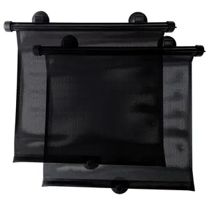 Primo Passi Roller Sunshade Black 2Pk - Safe-View Retractable Window Shades for Baby Safety in Car