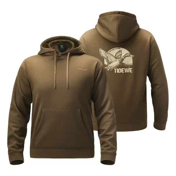 TIDEWE Men's Hunting Hoodie Waterfowl Back Graphic Soft Fleece Pullover for Outdoor & Casual Wear