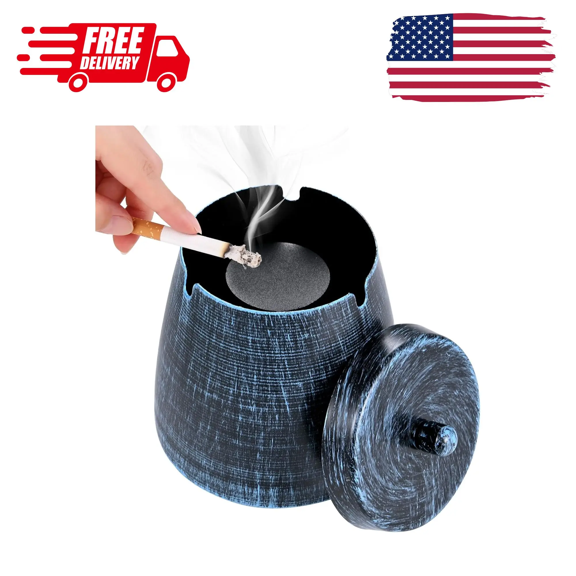 Outdoor Ashtrays for Patio with Lid, Ash Trays with Covers