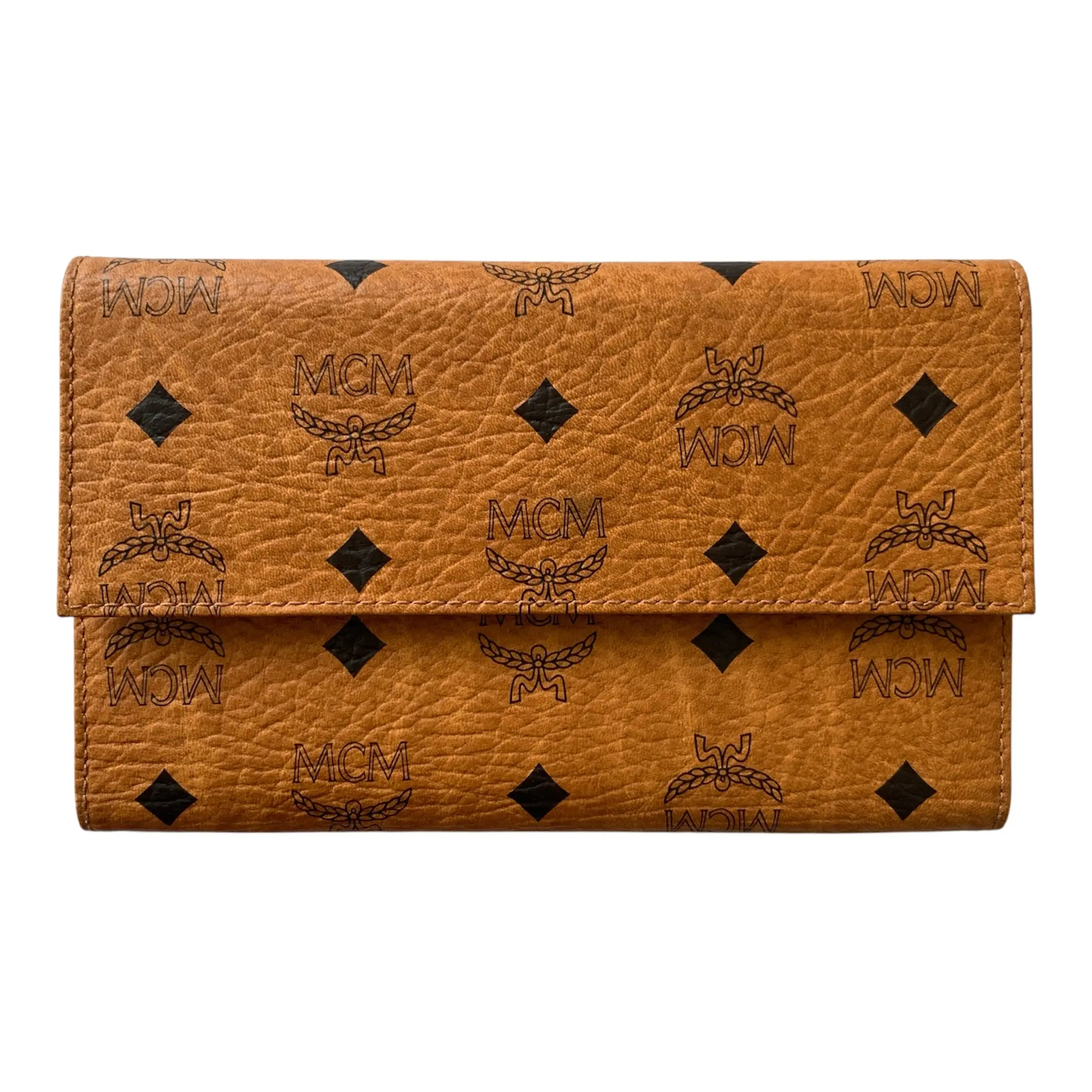 Pre-owned MCM Visetos Small leather goods FINAL SALE NO RETURN CANCELLATION long wallet Authentic with COA 75x47x07