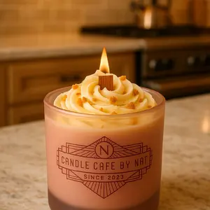 Pumpkin Spice Latte  Pink jar, wood wick, pumpkin spice dreams  .Your favorite fall latte — now as a candle ️