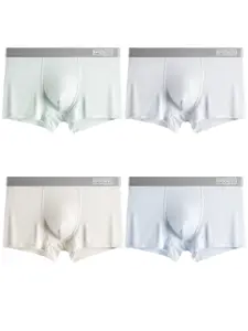 Teen Boys’ Boxer Briefs 4-Pack, Soft Stretch Polyester-Spandex, Breathable, No Ride Up, Everyday Comfort Underwear for Active Kids