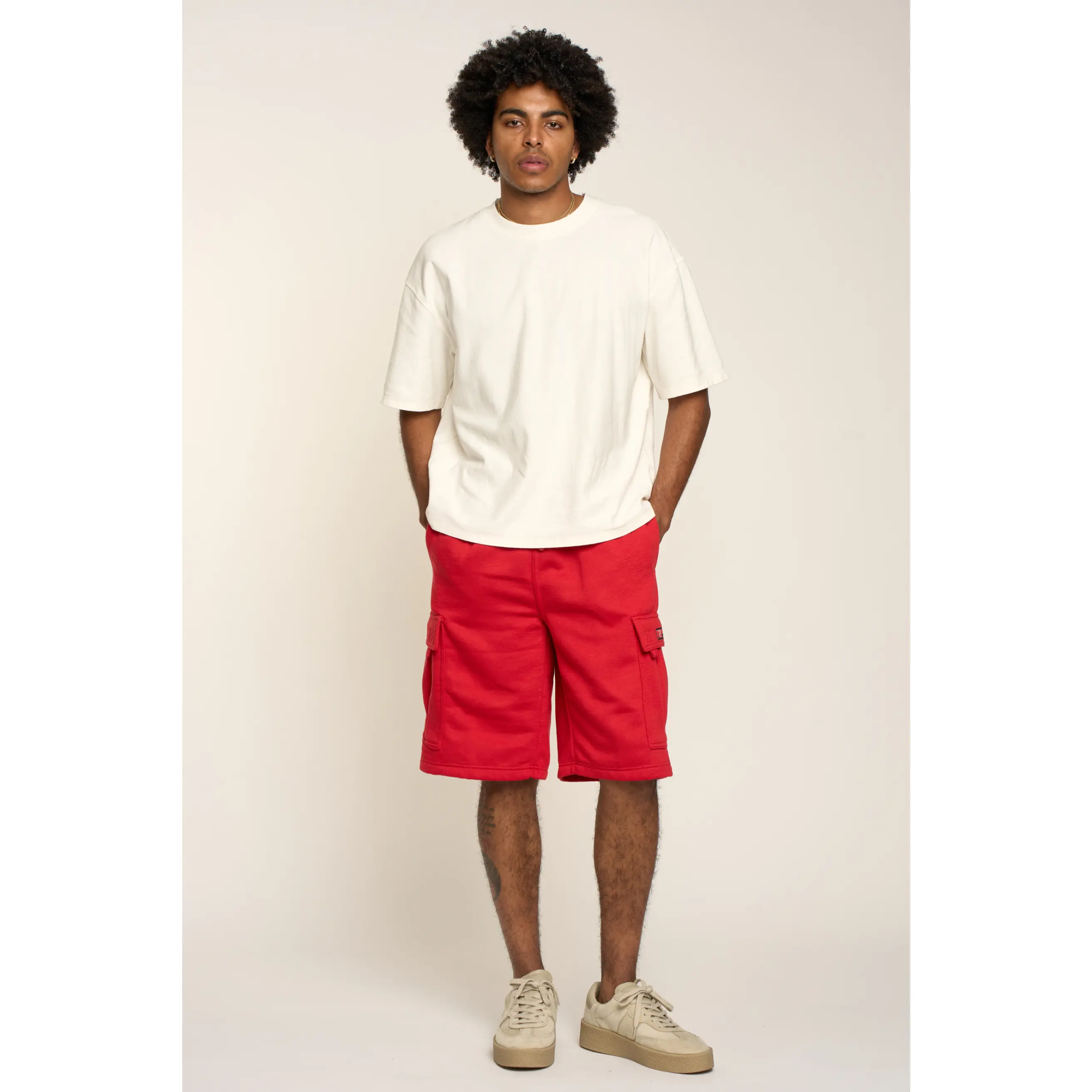 Men's Solid Fleece Heavyweight Cargo Shorts
