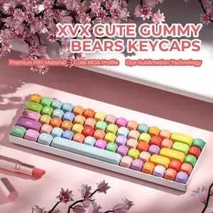 XVX Gummy Bear MOA Profile Dye-Sublimation PBT Keycap Set for MX Switches 134-keys （only keycap, not include a keyboard）
