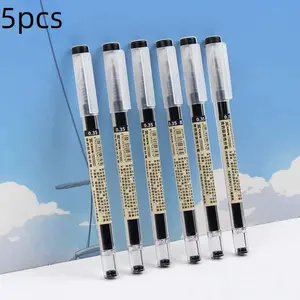 5pcs Tianzhuo 37853 Quick-Dry Neutral Pens, 0.35mm Full Needle Tip, Japanese Writing Feel, for Practice, for Correction