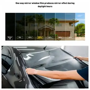 Car Window Tint Film, Solar UV Protection 5-50%, Easy Installation, Durable, Size 50x300 Cm, Home & Car Use, High-Quality Material