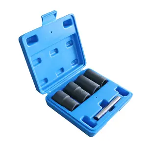 1/2 Inch Drive Lug Nut Removal Tool, 5-Piece Wheel Lock Removal Kit, Lug Nut Remover for Stripped, Rounded, Damaged, Frozen, Rusted Bolts