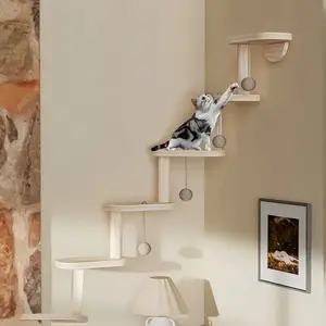 Compatible for Wall Mounted Wooden Cat Climbing Frame 5-Step Ladder Wall Shelves