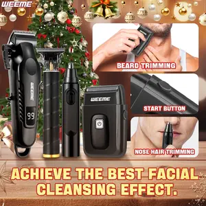 Weeme Electric Hair Trimmer for Men, Digital Beard Trimmers, Professional USB Charging Beard & Nose Hair Trimmer, T-Shape Blade Shaver, Holiday Gift for Boyfriend Dad, Facial Hair Trimmer
