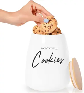 Unique and Large Ceramic Cookie Jars - Cute and Fun Cookie Storage Containers for Kitchen Counter - Ideal for Kitchen Counter Display and Gift Giving