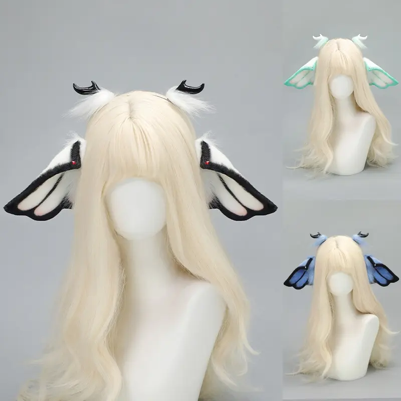Christmas Gift Gothic Angel Moth Demon Horn Fantasy Creature Goddess Headband for Cosplay Animal Ear Accessory Bunny Ears Rabbit Ear Headbands Bunny Earbands Hairbands