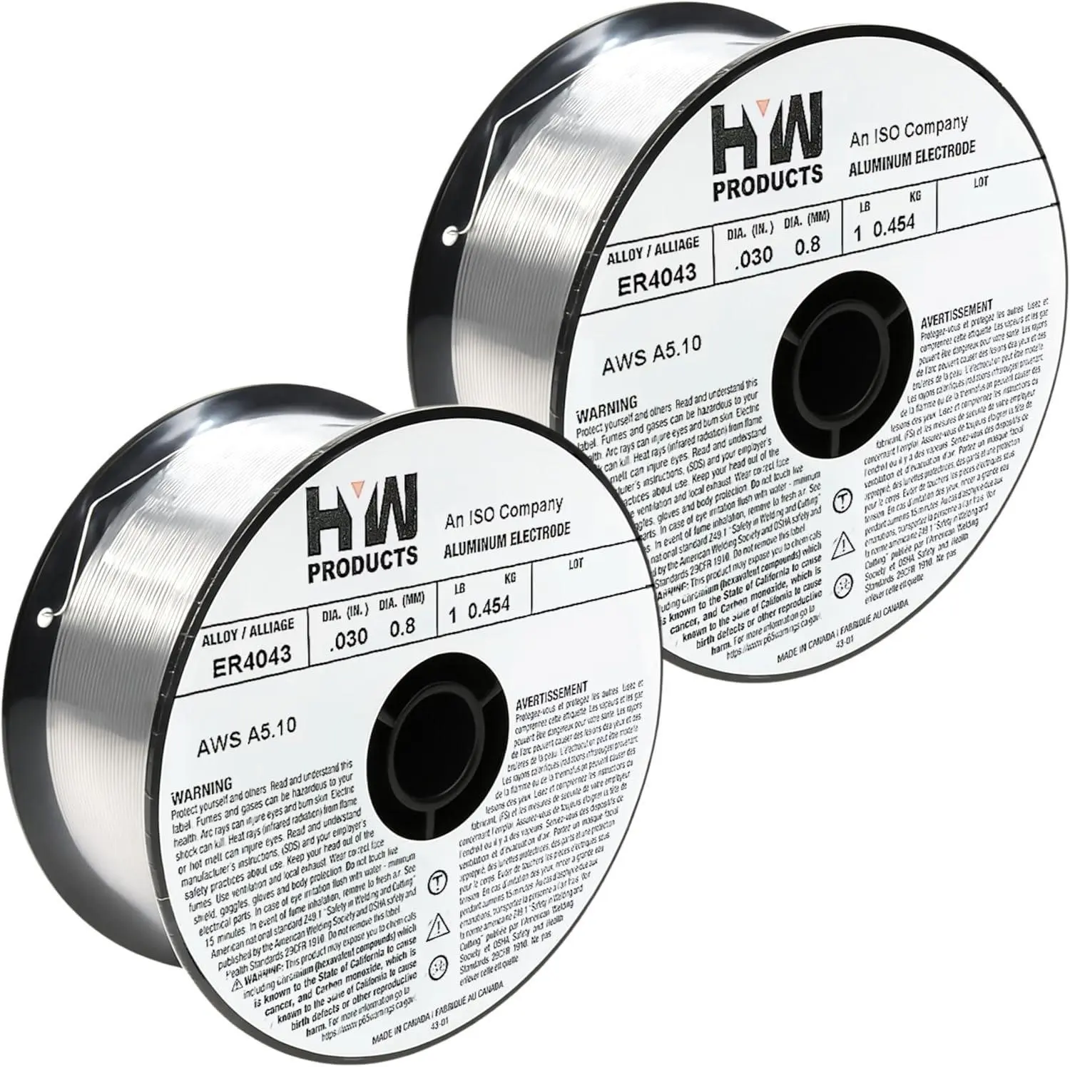 ER4043 .030" x 1-LB Aluminum MIG Welding Wire made in Canada (2-Pack)