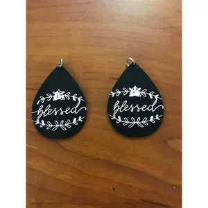 Custom faux leather earrings
