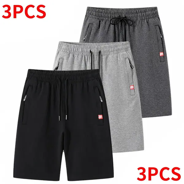 3-Pack Men’s Casual Athletic Breathable Shorts, made from breathable fabric with a zipper design—perfect for summer beach trips, outings, and everyday outdoor activities. Vibes cooling pants