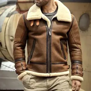 RAF B3 Aviator Style Sheepskin Shearling Lining Bomber Jacket