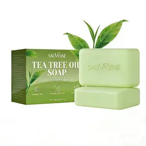 2pcs Tea Tree Soaps, Relief Soap Bar Infused with Tea Tree Oil, Natural Face & Body Soaps for Healthy Skin ,Gentle Exfoliating, Cleansing &Firms Skin Bar Soap, Essential Oil Soap, Body Care