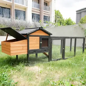 Wooden Chicken Coop, Large Outdoor Hen House with Nesting Box Poultry Cage, Rabbit Hutch Bunny Cage , Waterproof for Outdoor Backyard