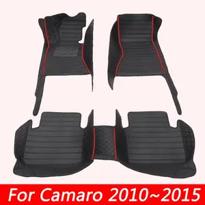 LHD PU Leather Car Floor Mats Automotive Floor Mats For Camaro 2010~2015 Carpets Rug Foot Pads interior Accessories detachable specialized leather mats, waterproof and thickened easy-to-clean mats, dirt-proof protection for car interior items