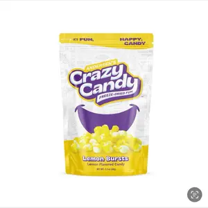 Andersen's Crazy Candy Freeze-Dried Lemon Burst 2.4 oz Snacker Bag - Lemon Flavored Candy Snacker