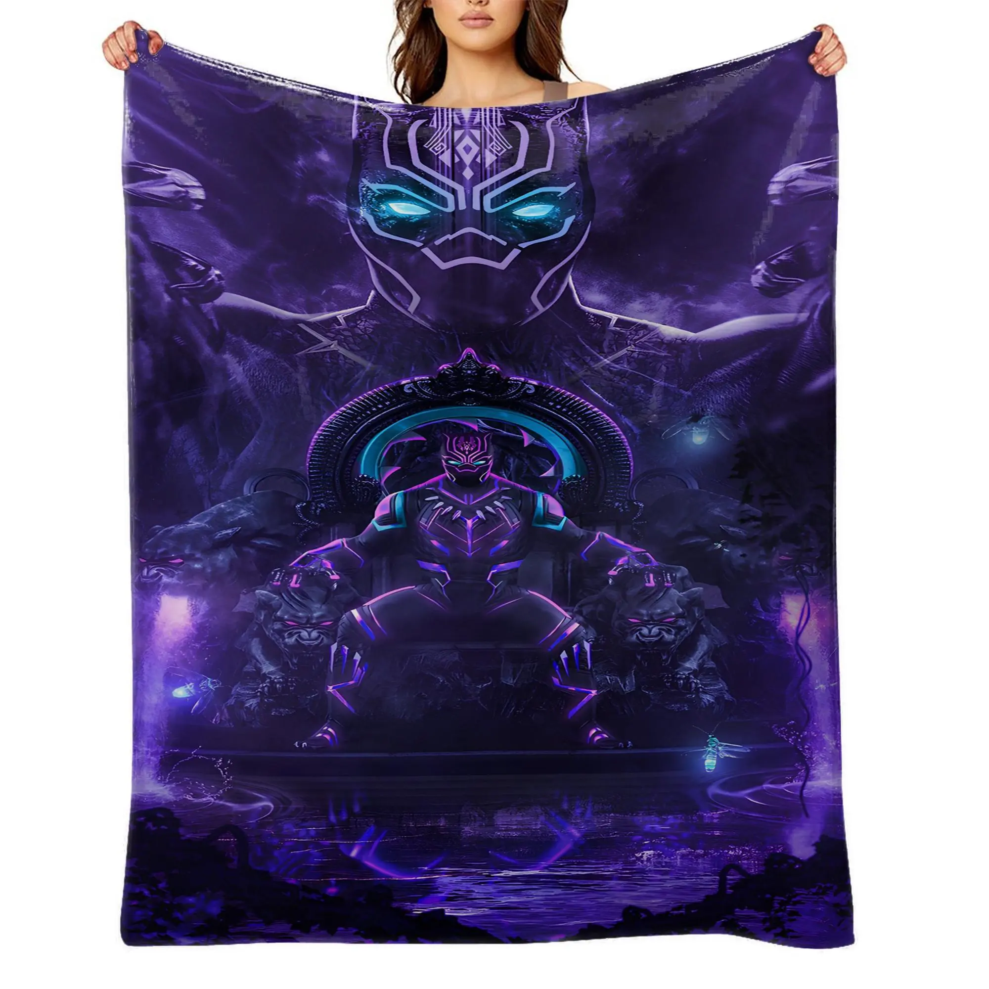 Black Panther Ultra Soft Flannel Fleece Blanket | Cozy Lightweight Throw Blanket for Couch, Sofa, Bed & Travel a-136