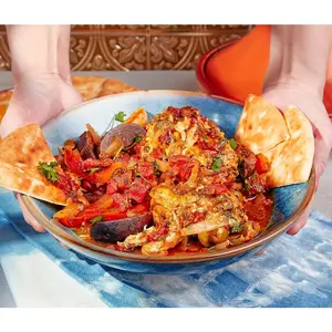Bali Blue Large Pasta Bowls 2 Set