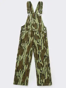 Green Camouflage Cute Denim Overall Pants