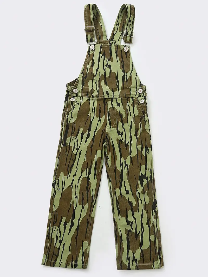 Green Camouflage Cute Denim Overall Pants