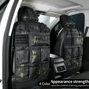 Tactical Car Seat Back Organizer - Durable Nylon Vehicle Storage Bag for Outdoor Adventures, Multi-Pocket Rear Seat Protector & Accessory Holder