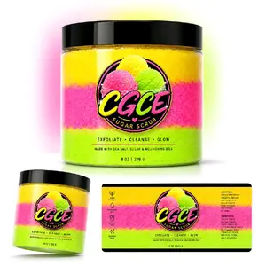 Glow Pop Sugar Scrub - Fragranced, Gentle Skin Care Cleanser for Daily Bath & Body Care Key Lime Sugar Body Scrub