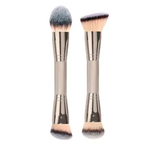 Double-Ended Foundation Brush Set, Concealer & Contour Makeup Brushes, 2-Pack Powder Blush Applicators, Essential Beauty Tools