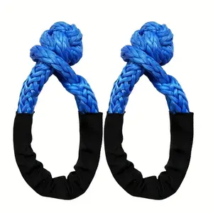 Soft shackle rope, trailer hook, U-shaped hook, soft connection, off-road elastic trailer rope, universal braided