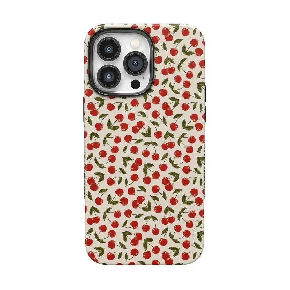 Casely iPhone 14 Pro Case | Cherry on Top | Red Cherries | Bold Protective Design | Compatible with MagSafe