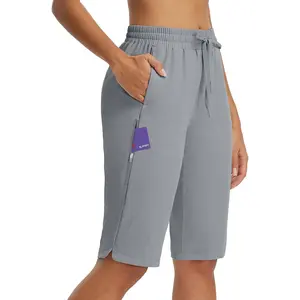 baleaf Women's 13'' Knee Length Hiking Shorts Quick Dry Water Resistant Lightweight Bermuda with Pockets [PC:bgo024]