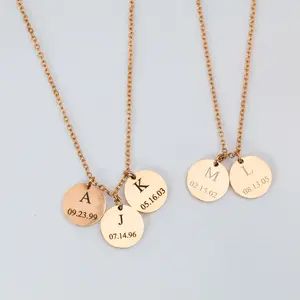 DUJO Customized Necklace Gifts with Personalized Initials & Date, Minimalist Design, Romantic gifts, Personalized Christmas Necklace，Christmas gifts for Mom, girlfriend, sisters, and daughter.