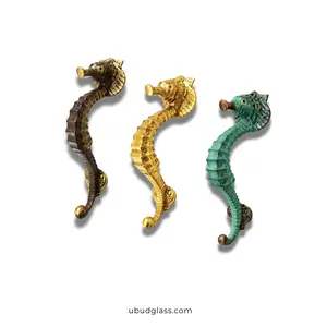 Seahorse Door Pull Handle (Solid Brass) | Coastal Nautical Hardware | Small & Large