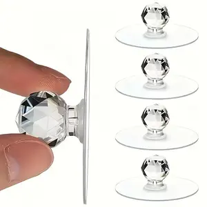 Set of 10 Crystal Door Knobs, Suitable for Cabinet And Drawer Doors, Featuring Self-Adhesive Hooks, Perfect for Decorative Purposes