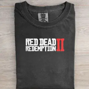 Red Dead Redemption 2 T-Shirt, Logo Tee, Vintage Rockstar Games Western Cowboy, Gifts Shirt, Unisex Vintage Graphic Tees Gothic Grunge Y2k Emo Scene Amity Affliction Style Clothes Men Women Streetwear