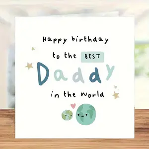 Happy Birthday Card, Funny Dad Card, 1 Count Daddy Theme Greeting Card with Envelope, Warm Daily Gift for Dad, Greeting Card for Father's Day