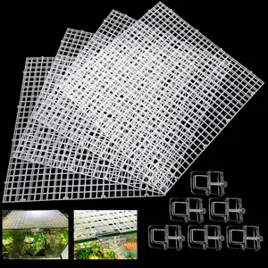 4 Aquarium lid Hood Fish Tank top Cover Terrarium lid Plastic Grid Panel Egg Crate Grate 6 Aquarium Gl Cover Board Clip