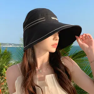 Women's sun hat for summer outdoor cycling, wide-brimmed, UV-protective, stylish, lightweight sun hat