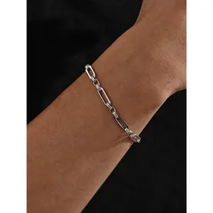 European and American Industrial Style Paper Clip Bracelet, Men's and Women's Universal Silvery, Niche Design Bracelet