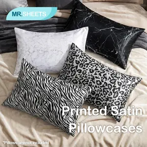 NTBAY 2-Pack Aesthetic Printed Satin Pillowcases, Silky Smooth Decorative Bedding, Soft & Skin-Friendly Pillow Covers with Envelope Closure