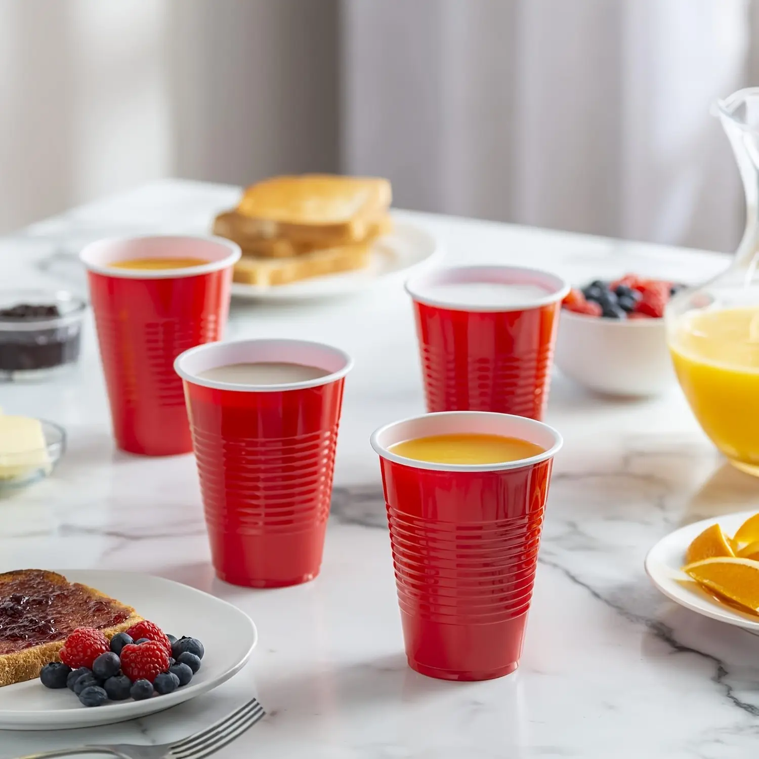 16oz Disposable Plastic Cup, Disposable Drinkware, Party Cups, Perfect for Birthday Parties, Solo Camping, Indoor Outdoor Events, Beverage and Water Cup