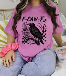 #943 - Faw k F Crow Raven Bird Halloween Shirt Design, Cute rodeo t-shirt Shirt - Print Unisex Crew neck Tee T-shirt - Shirt Tshirt