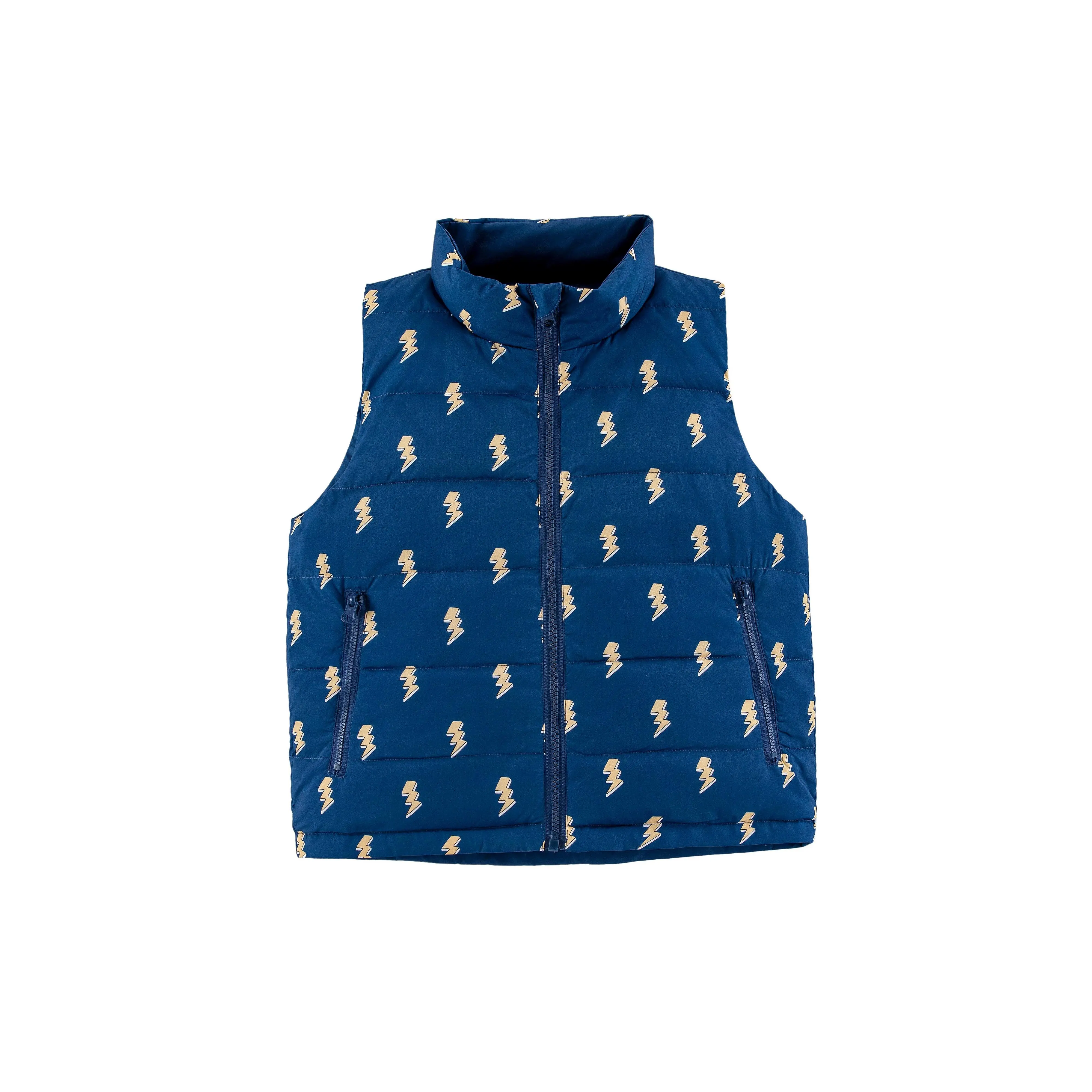 Casey Reversible Lightweight Down Puffer Vest, Navy Lightning