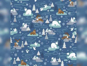 Northern Lights Flannel | Main Ocean by Natàlia Juan Abelló for Riley Blake | F15000-OCEAN