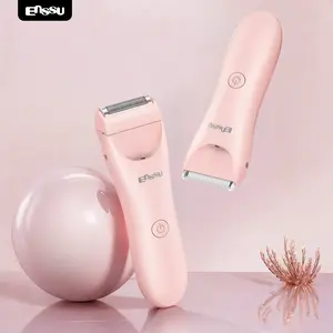 Enssu Women's Electric Bikini Trimmer & Shaver - 2-in-1 Dual Blade Waterproof Pubic Hair Clipper for Sensitive Areas, Legs, Underarms, Face - USB Rechargeable Cordless with LED Light & Travel Lock